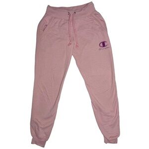 Champion Powerblend Graphic Jogger Pants | Pink Fleece Sweatpants Loungewear— XS